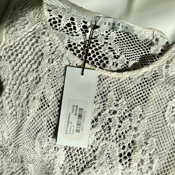 Sandro white crochet linen top - Picture 3 of 7